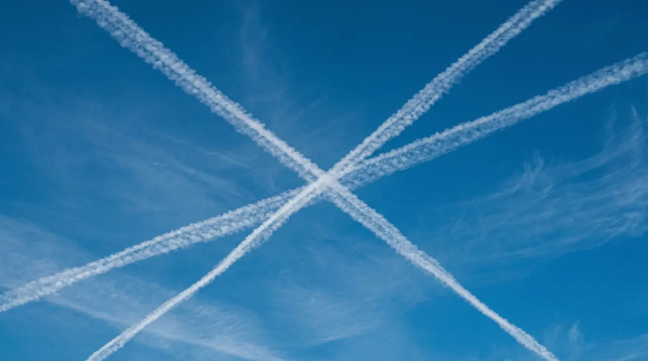 Grid pattern in sky