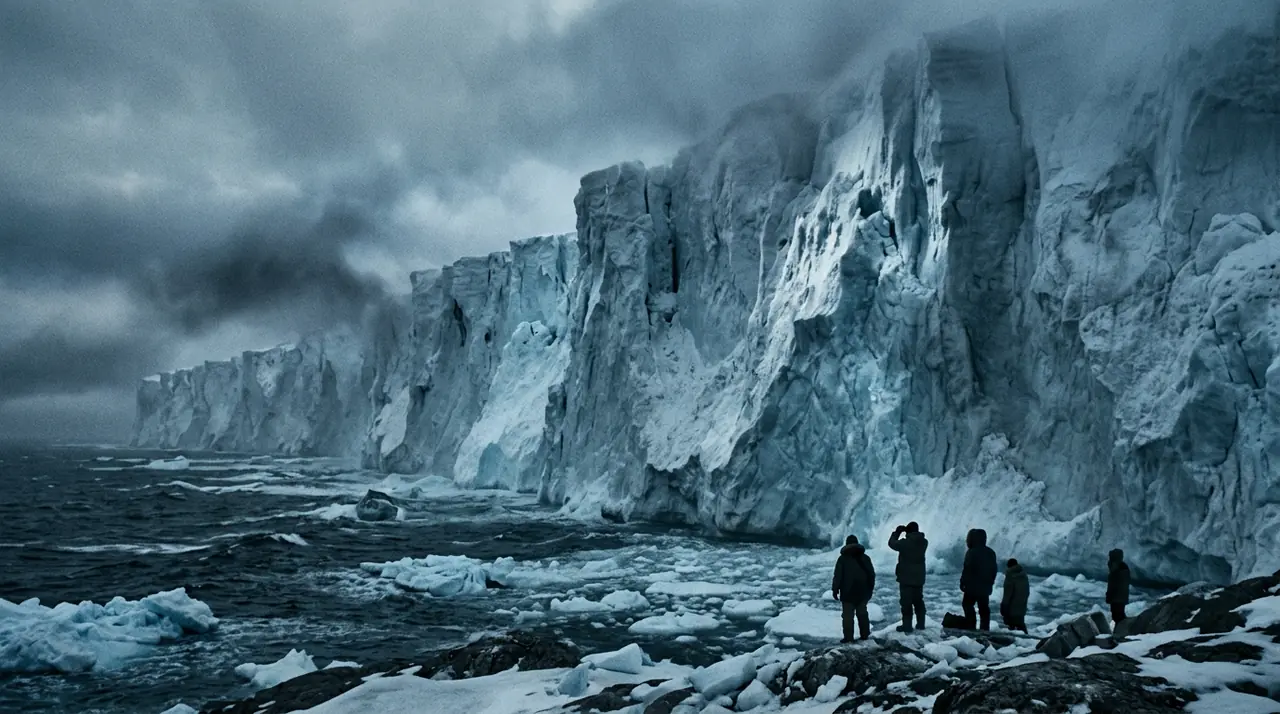 Antarctica ice wall